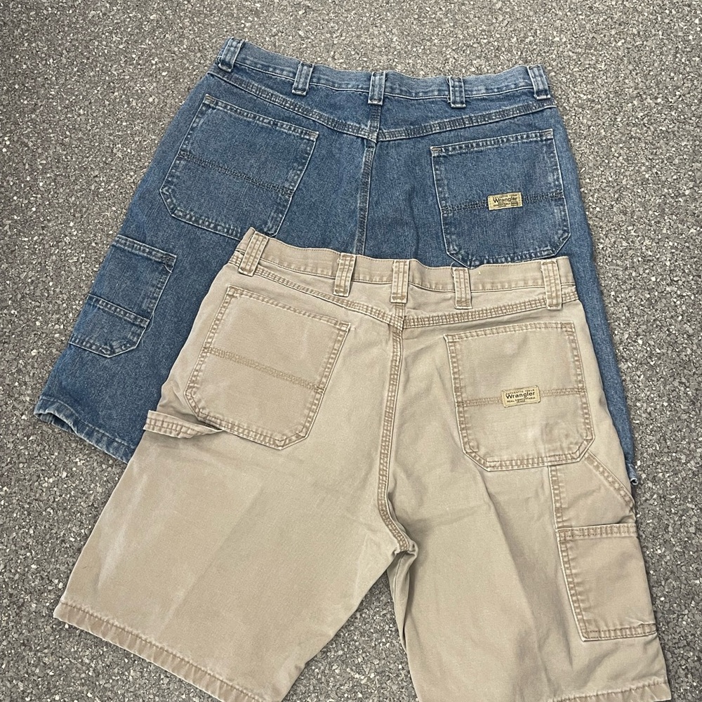 Bundle Wrangler Blue and Tan Cargo Shorts